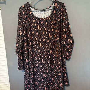 Women’s Black and Pink Leopard Print Tunic